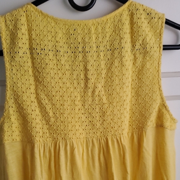 Bright Yellow Sleeveless Tie Front Tank Top - Picture 5 of 5